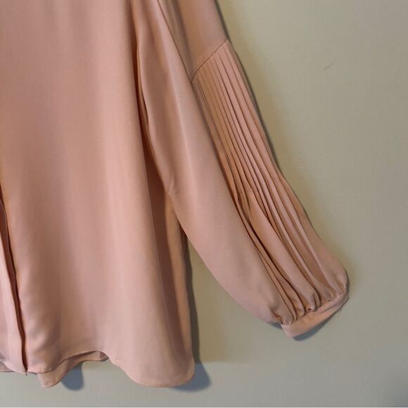 Code By Lifestyle Pink Hidden Button Pleated Sleeve Feminine Blouse Size 14 - Picture 6 of 7